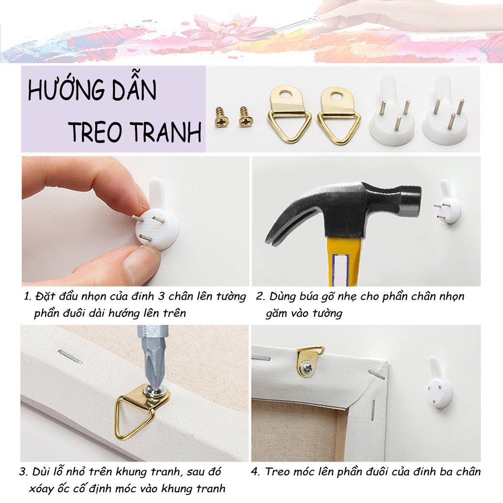 Đinh Ghim Tường 3 Chân, 4 Chân Treo Tranh Ảnh Đồng Hồ - Móc Treo Đồ Đóng Tường 4 Chân Không Cần Khoan