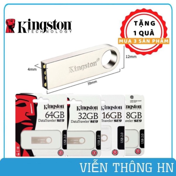 USB 2.0 KINGSTON Data Traveler SE9 64G 32G 16G 8G 4G - có NTFS - CAM KẾT BH 5 NĂM 1 ĐỔI 1 - vienthonghn