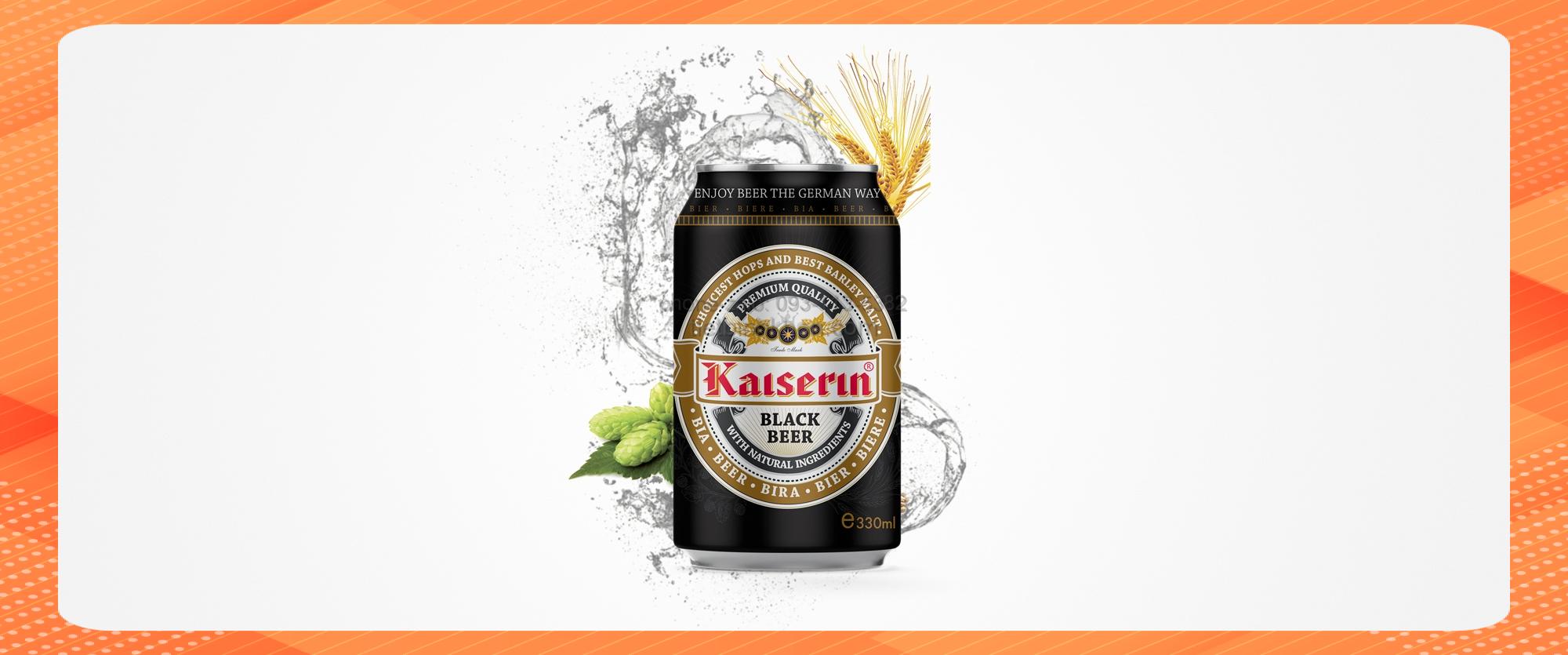 12 lon BIA ĐỨC KAISERIN BLACK 330ml