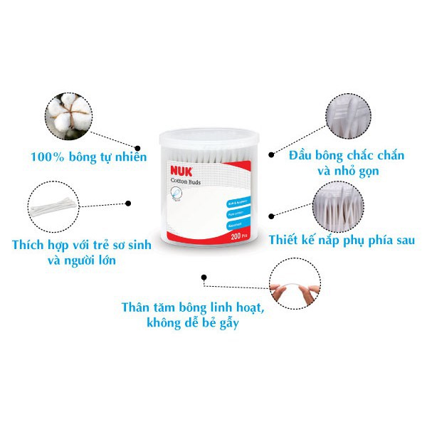 Tăm bông cotton sơ sinh NUK