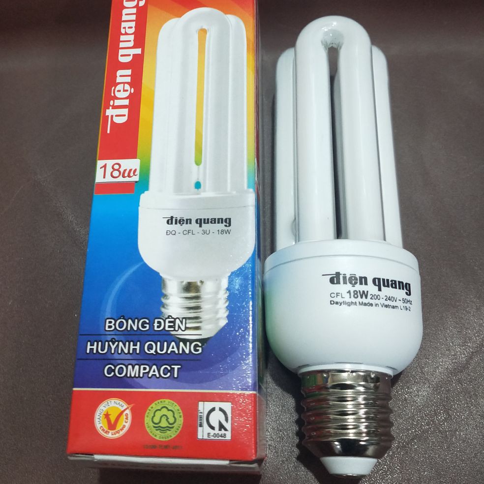 Bóng đèn compact 3u 14w,18w đui xoáy đui cài điện quang® -giadung24h