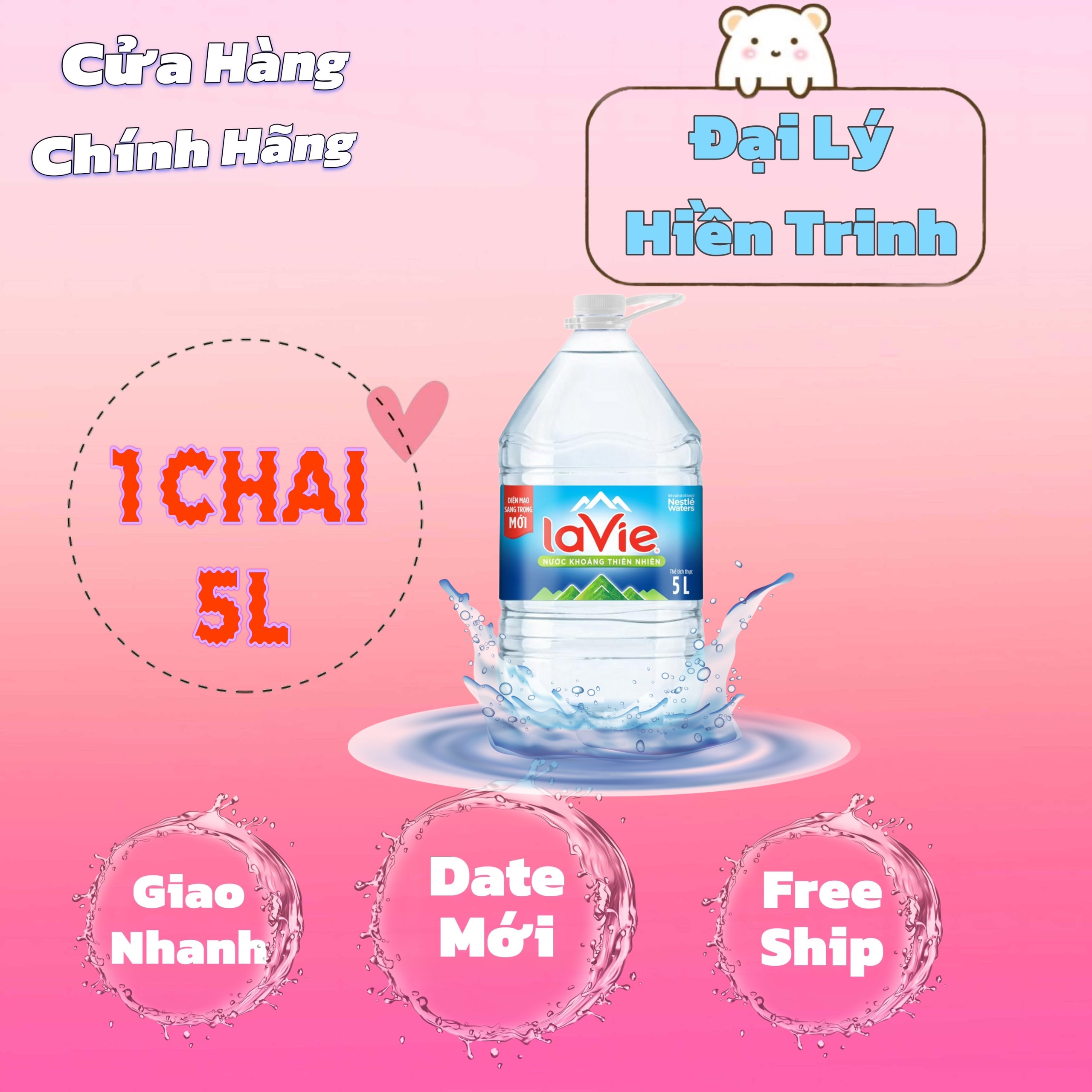 Nước Khoáng Lavie 5L (4 chai/thùng)