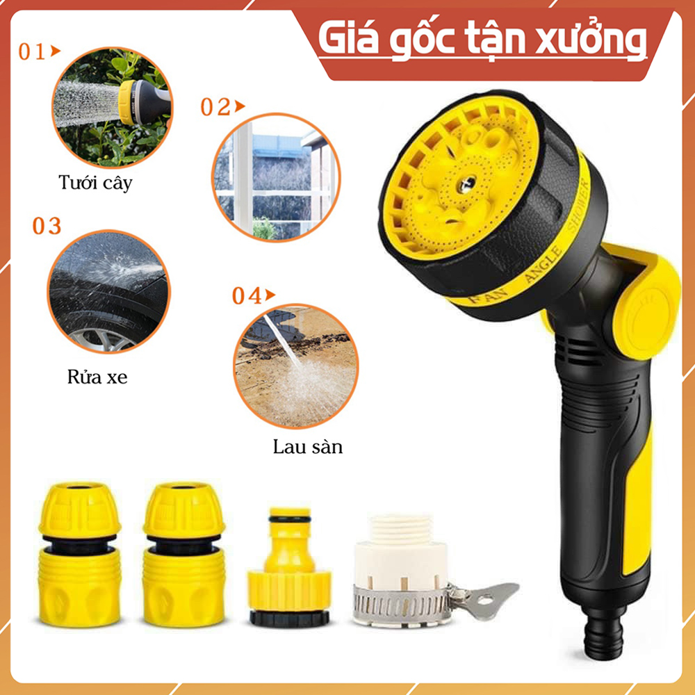 Đầu vòi phun nước rửa xe tưới cây đa năng với 10 chế độ phun nước, Vòi xịt tưới cây, Vòi nước vòi phun nước tăng áp đa năng áp lực lớn, vòi xịt phun nước 10 chế độ tiện lợi