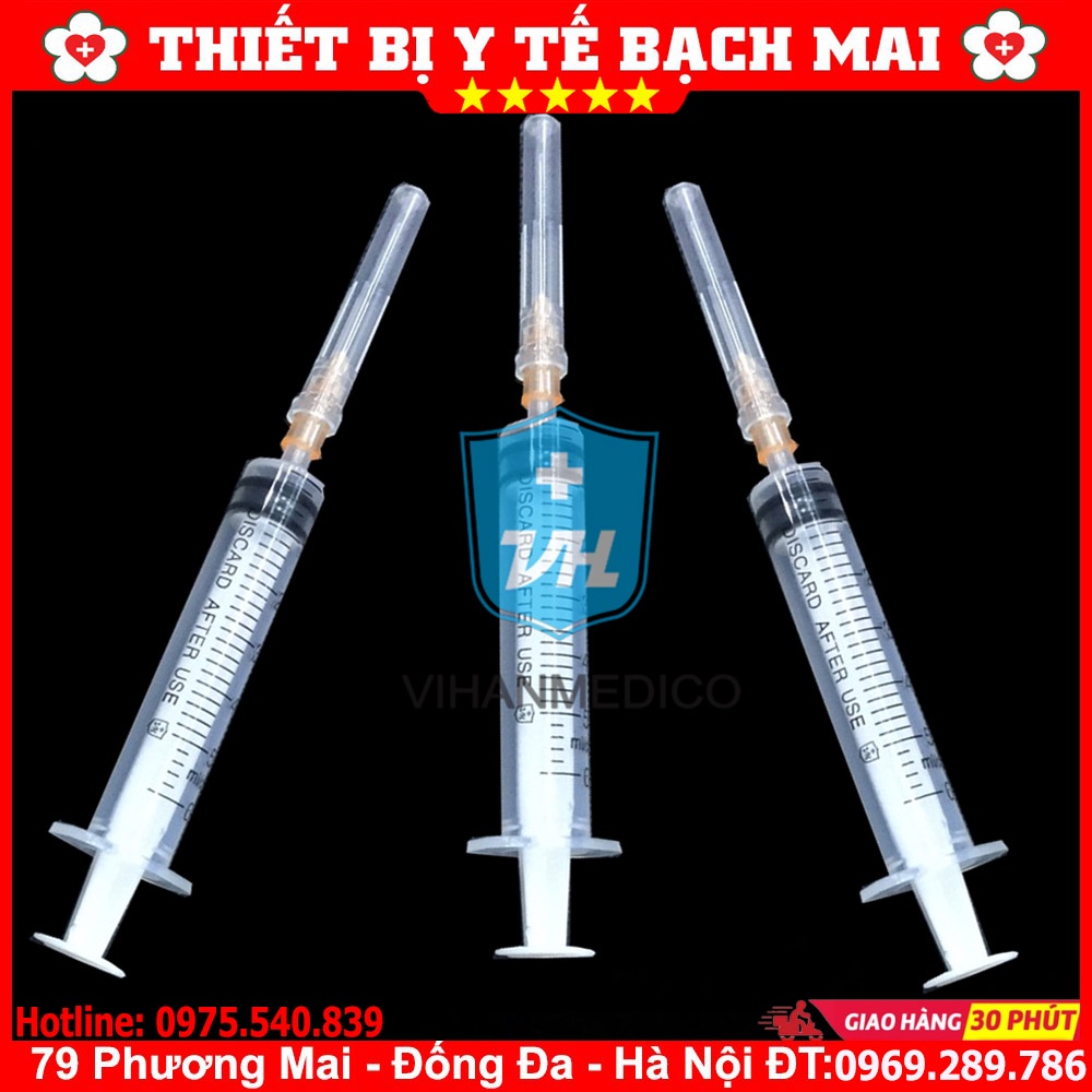 Bơm Kim Tiêm 5ml VINAHANKOOK Dùng 1 Lần - Hộp 100 Chiếc