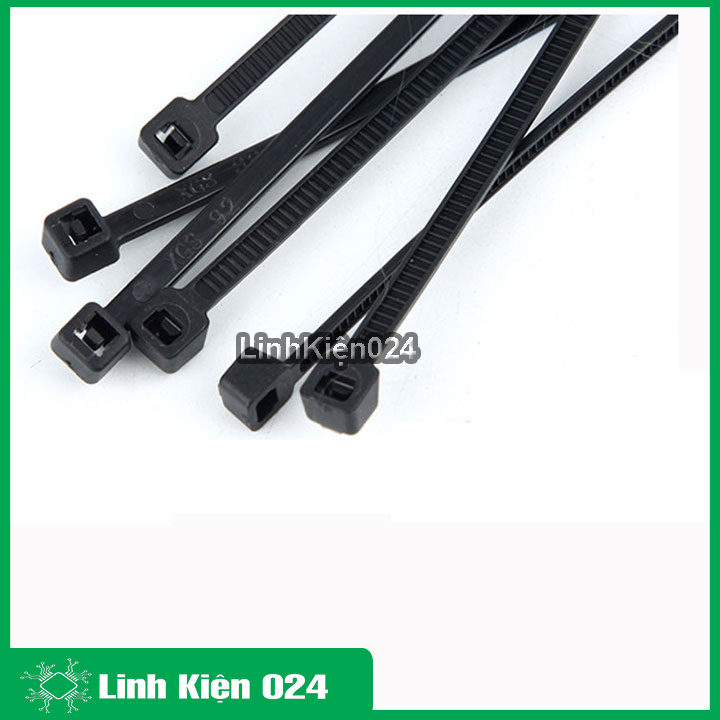 Gói 250pcs dây thít đen 5x300mm buộc chắc chắn