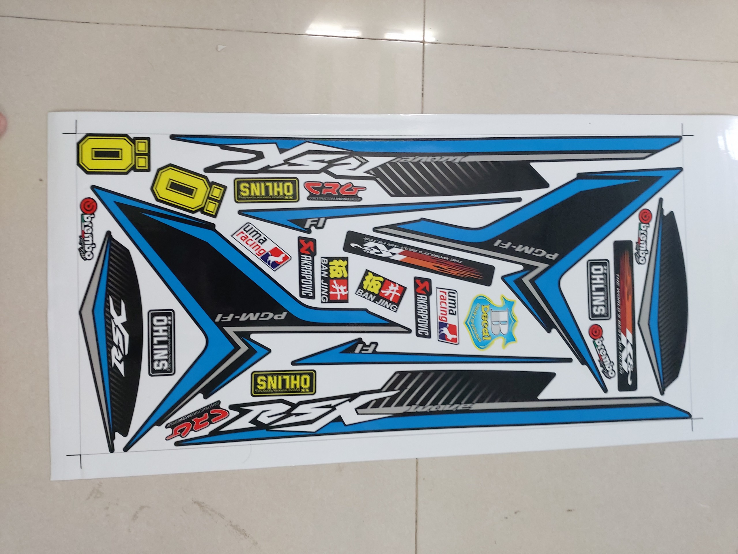 TEM RỜI XE WAVE RSX 2014 ĐẾN 2017 XANH ĐEN NHÁM