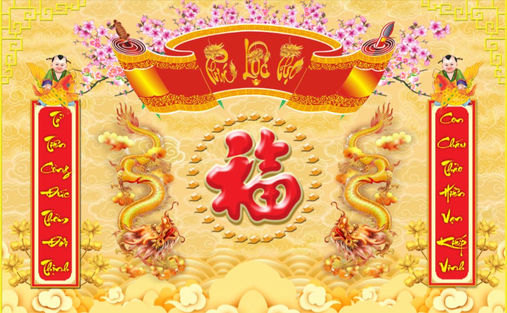 Tranh dán tường 3d phòng thờ chất lượng