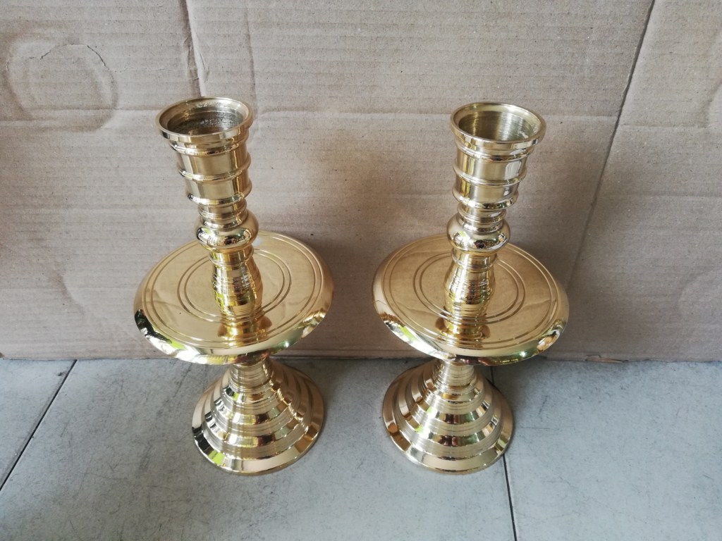 Cặp Chân nến bằng đồng 34cm sắc nét