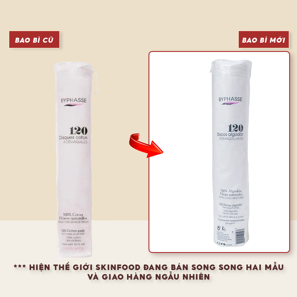 Bông Tẩy Trang Byphasse Cotton Pads (120 Miếng)
