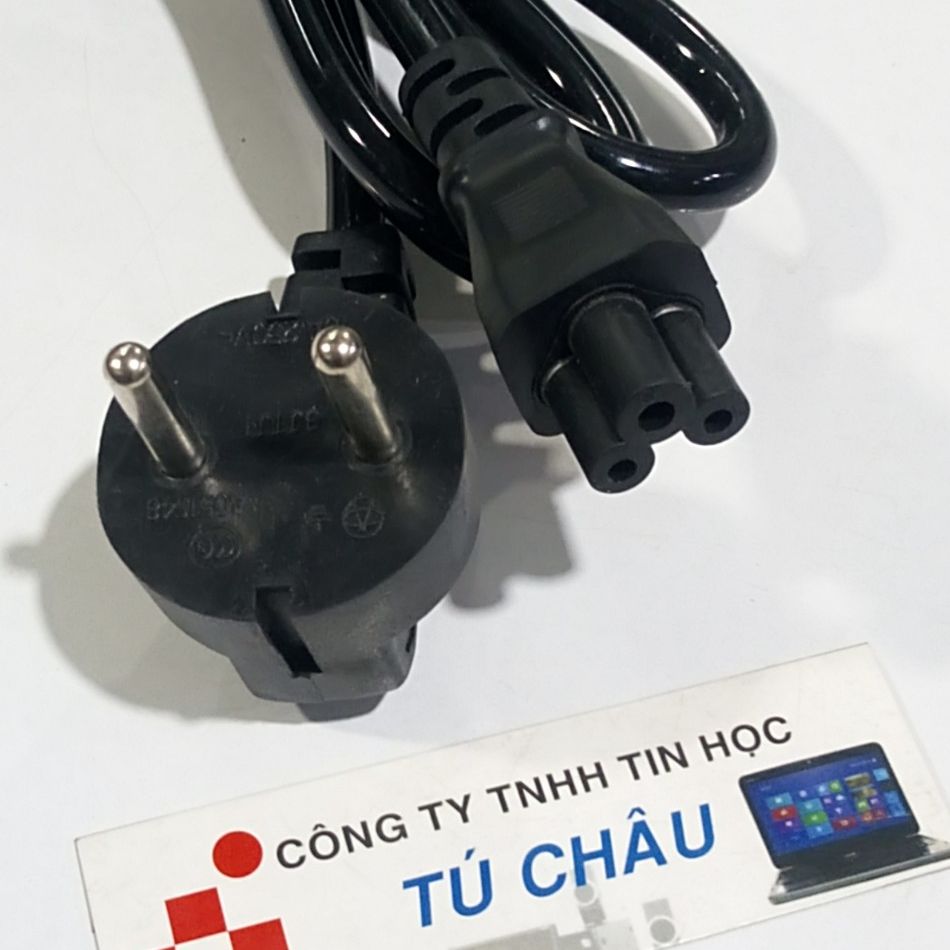 Dây nguồn Adapter Laptop (3 lổ Hoa mai) dài 1.5m (Cáp Dẹp / Cáp Tròn)