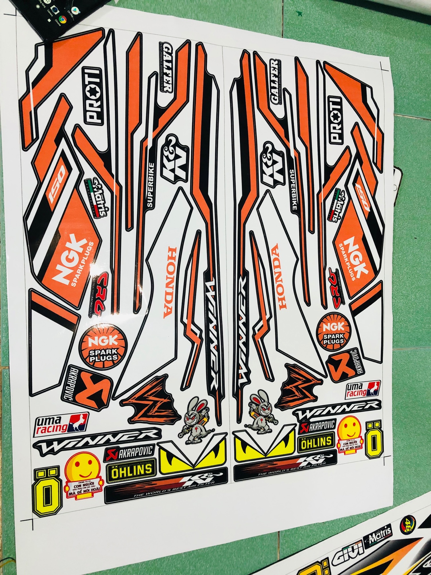 Tem rời honda winner 150 NGK cam đen
