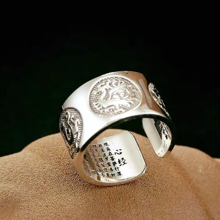 NHẪN NAM BẠC 925 TỨ LINH CHẦU MỆNH
