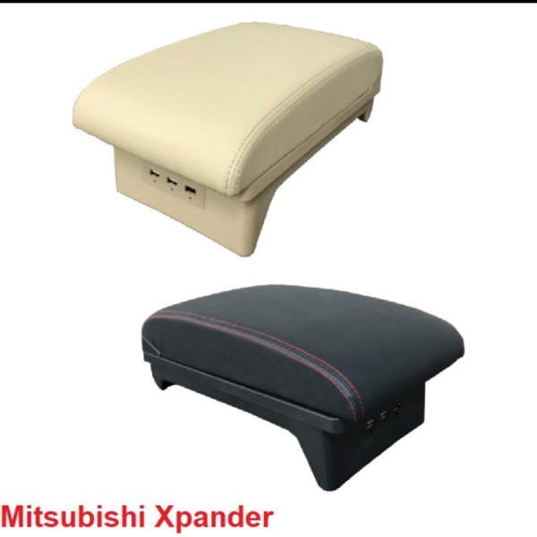Hộp tỳ tay dùng cho xe ô tô, xe hơi Mitsubishi Xpander cao cấp tích hợp 3 cổng USB XPD-NK-B ( Màu kem)