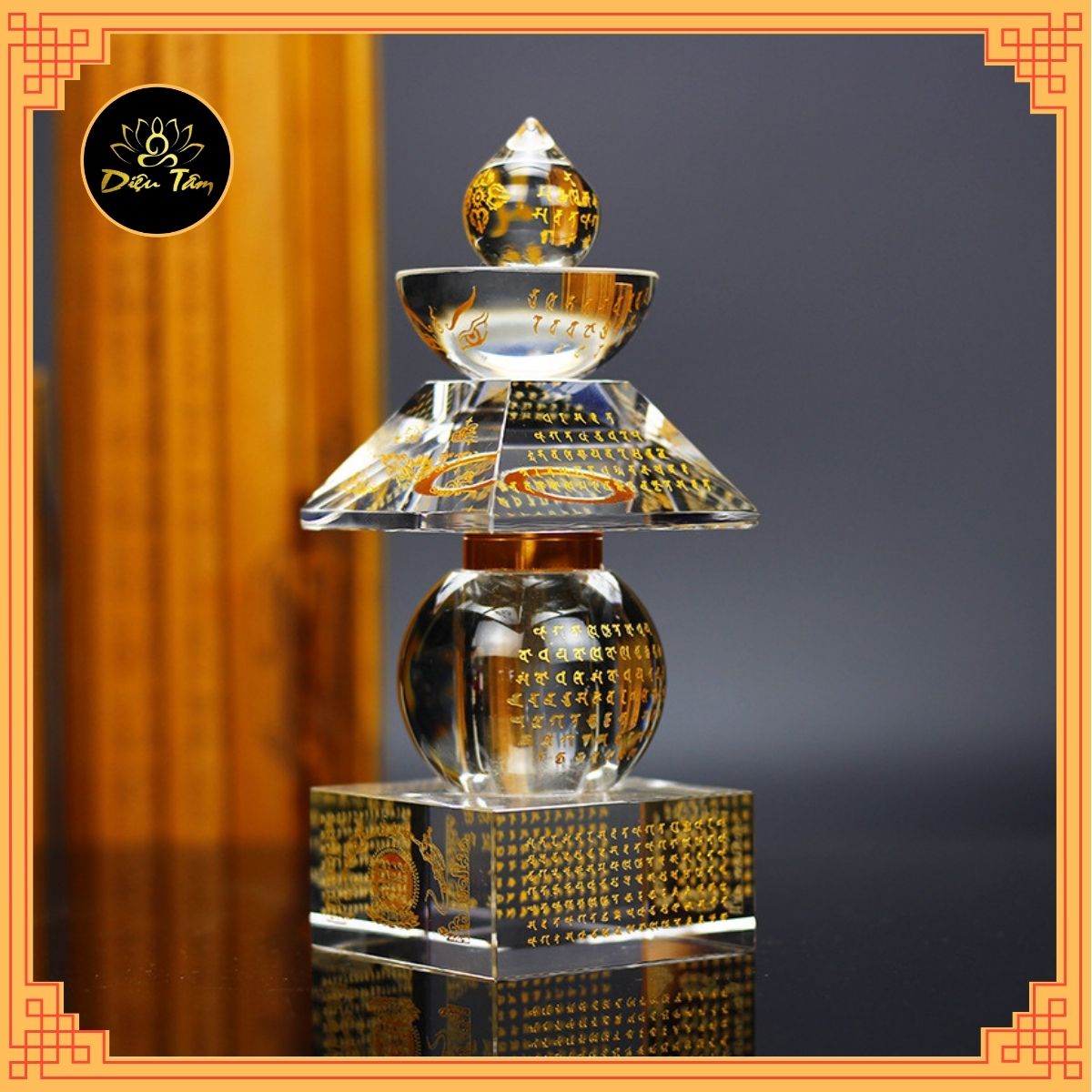 Feng shui treatment tower and 10cm Crystal LED base