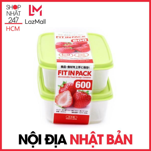 Set 2 hộp nhựa chịu nhiệt sanada 600ml - nội địa nhật bản