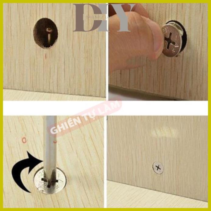 Bộ ốc cam liên kết chốt gỗ loại cao cấp
