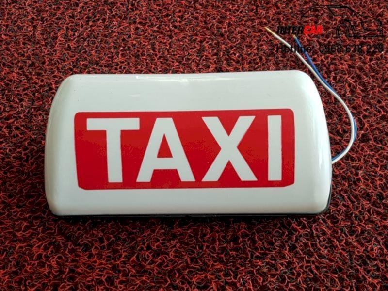 mào taxi trắng - có đèn - đế nam châm