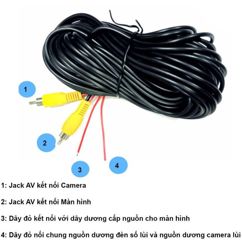 DÂY AV CAMERA LÙI 6M/10M/15M/20M DÀNH CHO Ô TÔ
