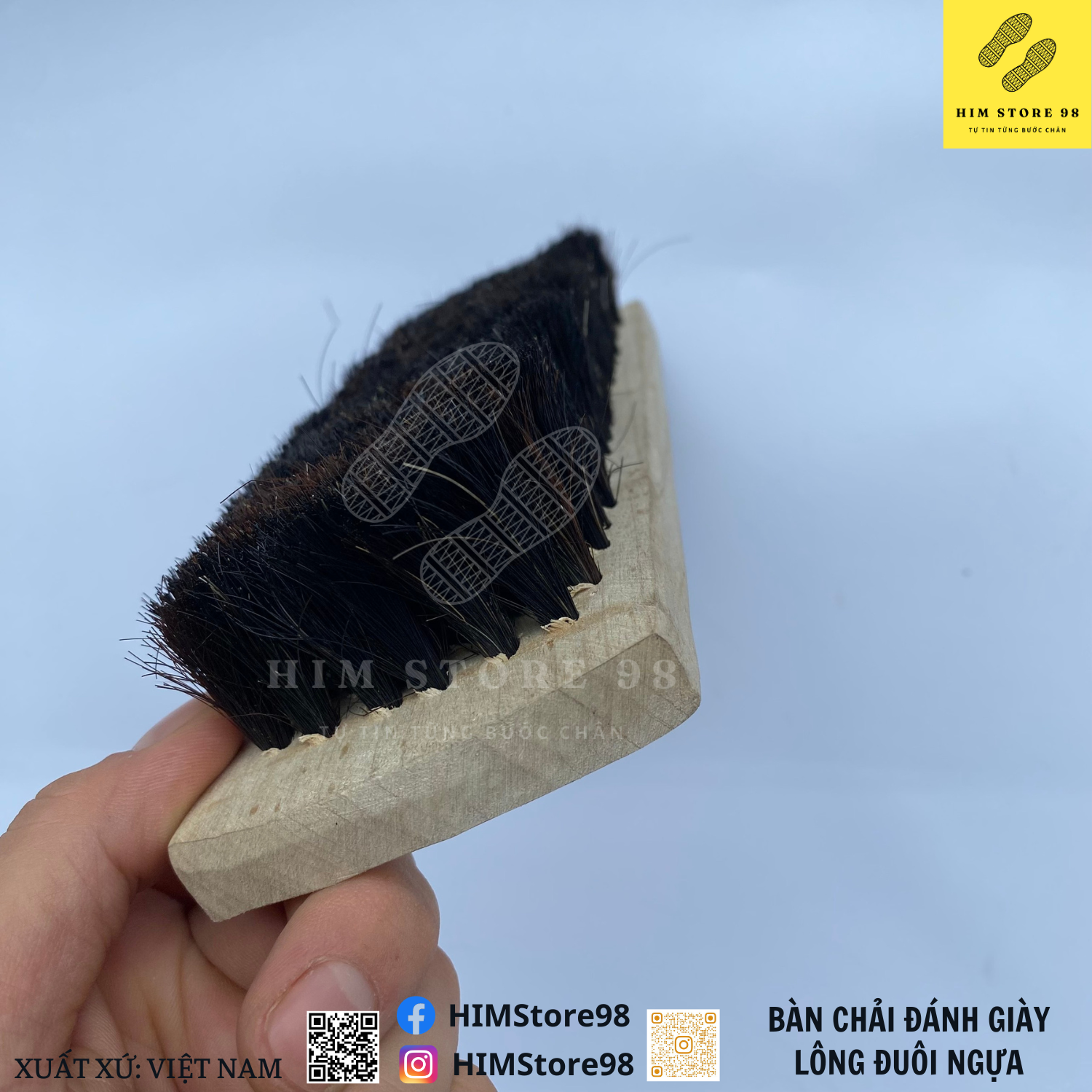 Bàn chải đánh giày lông đuôi ngựa, mềm mại