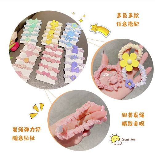 Sét 5 chun buộc tóc tông màu dễ thương