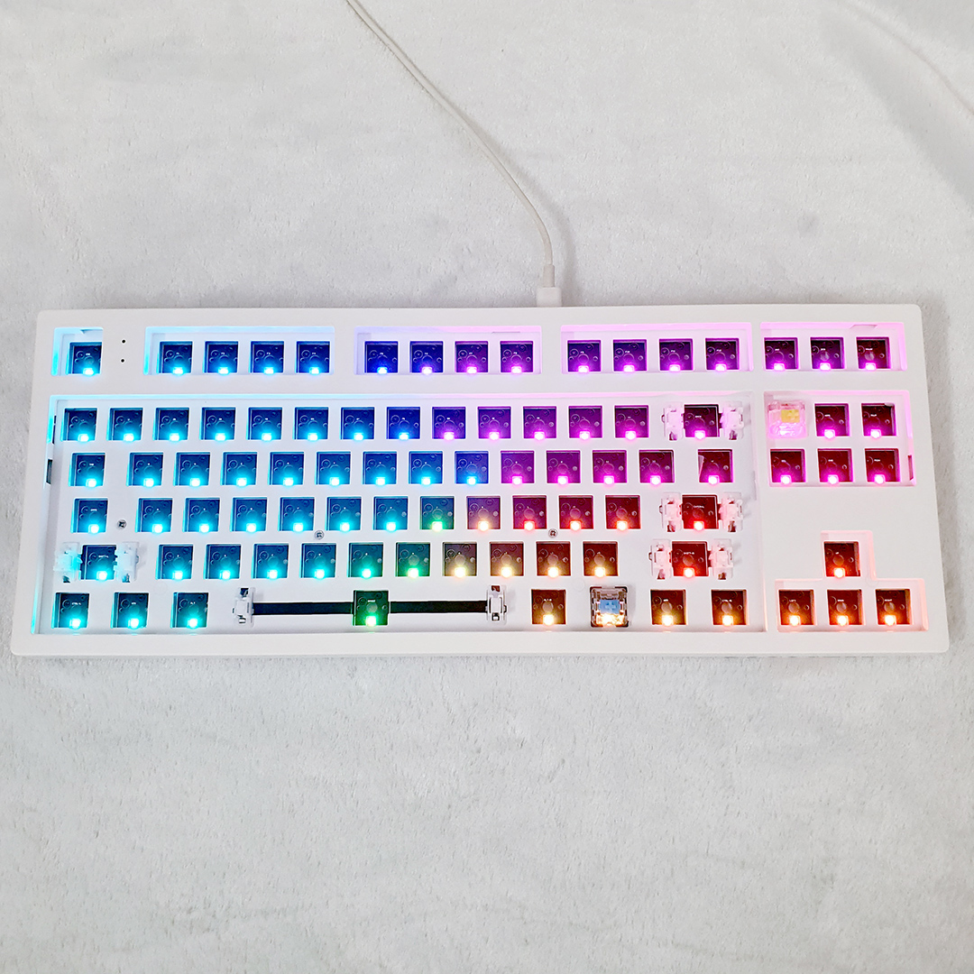 Bộ KIT bàn phím cơ FL-Esports MK870 RGB White - Mạch xuôi - Sẵn foam - Hàng chính hãng