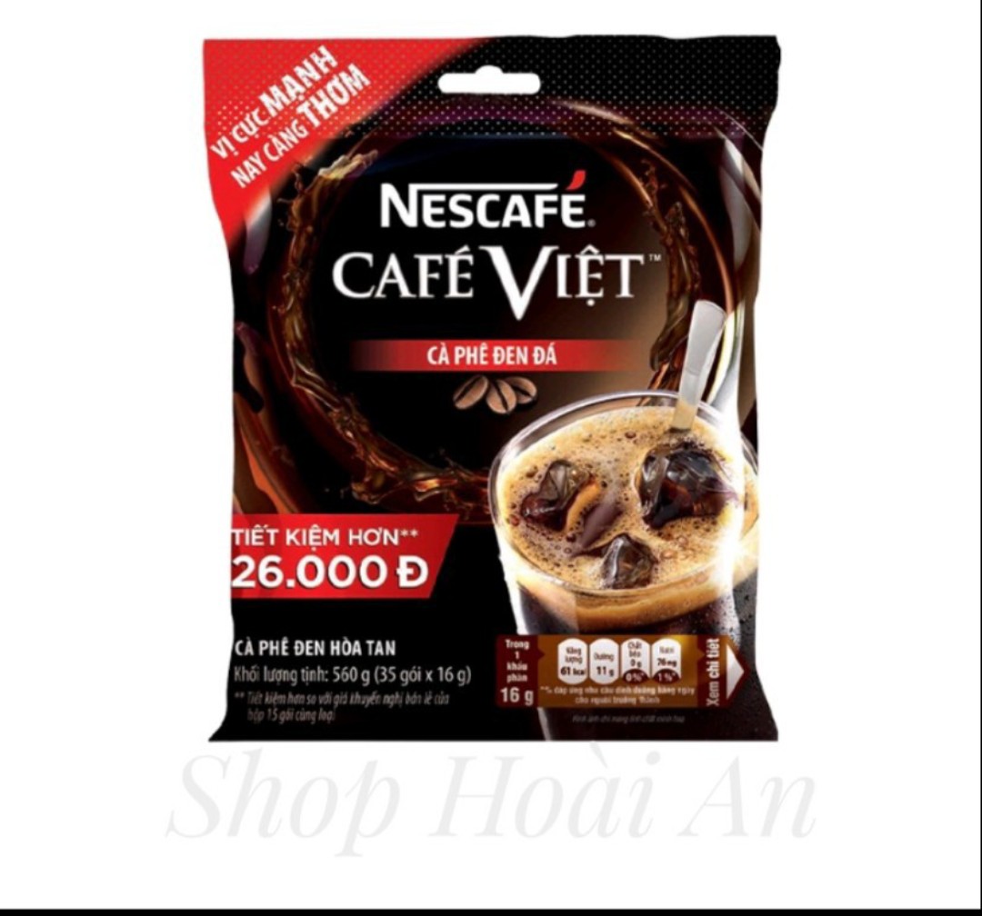 (Tặng 3 Gói) Cà phê việt đen Đá Bịch 35 gói x 16g