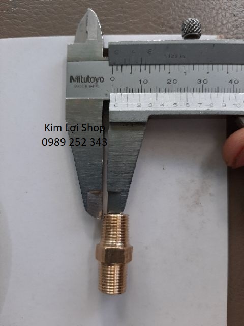 Nối thau 2 đầu ren ngoài 9.6mm .