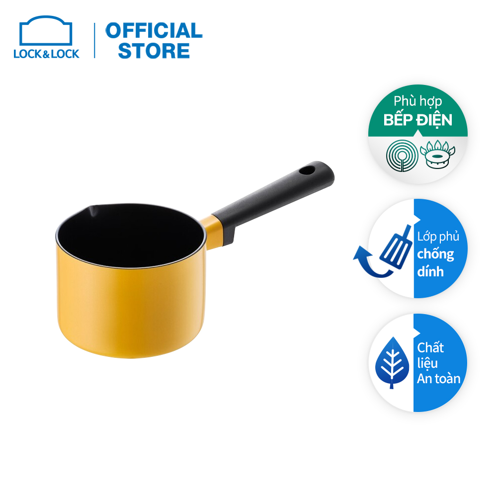 [Duy nhất 23.8 - Mua ngay] LDE1142 - Nồi Lock&Lock Decore Milk 1 tay cầm 14CM - màu vàng