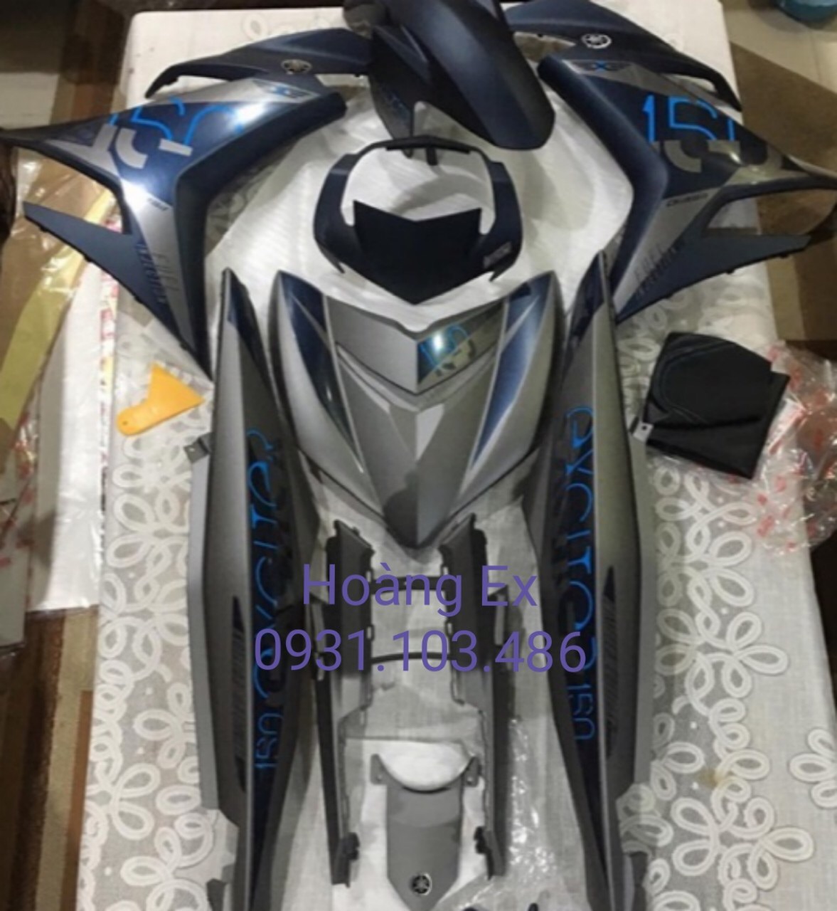 Dàn áo Exciter 150 full màu xanh Matt Blue