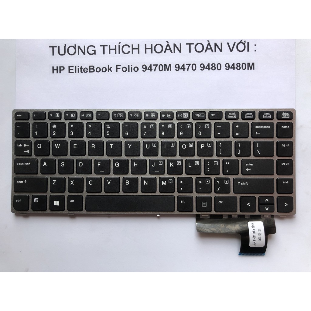 Bàn Phím Laptop HP Elitebook Folio 9470M 9470 9480 9480M - Loại không chuột Hàng mới  Bảo Hành 12 Tháng Toàn Quốc