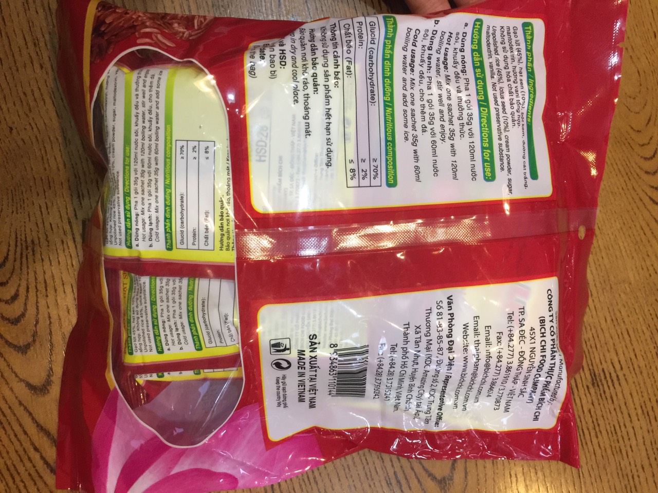 BỘT GẠO LỨT HẠT SEN BÍCH CHI 350G