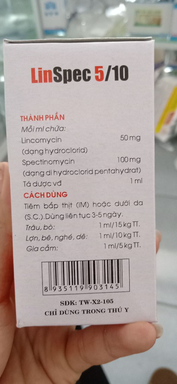 Linspec 5/10 viêm phổi, viêm phế quản Hanvet 100ml