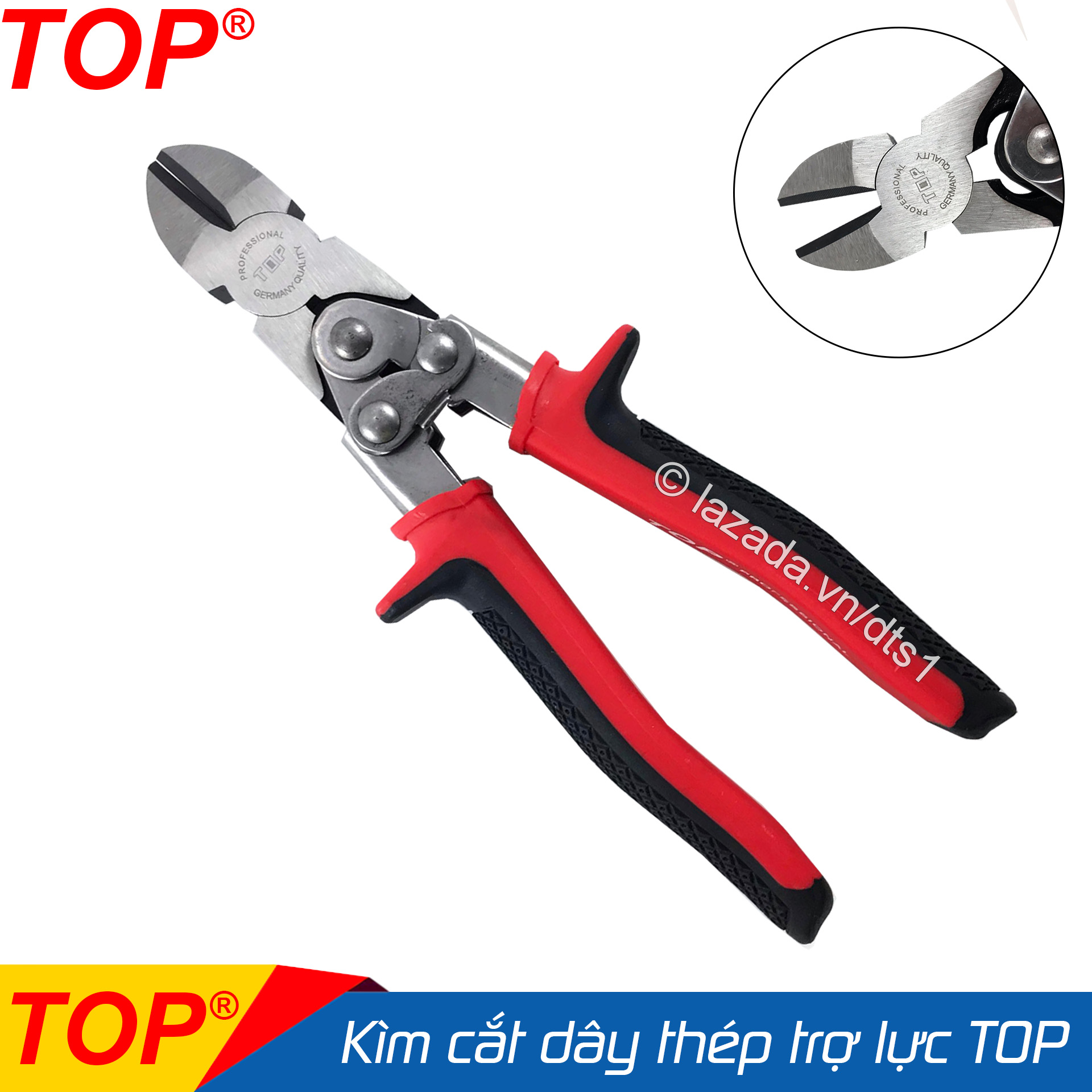 Kìm cắt dây thép trợ lực chuyên nghiệp TOP 8inch/200mm Chất liệu thép CR-V cao cấp có độ cứng cao, Thiết kế đa năng, dễ sử dụng