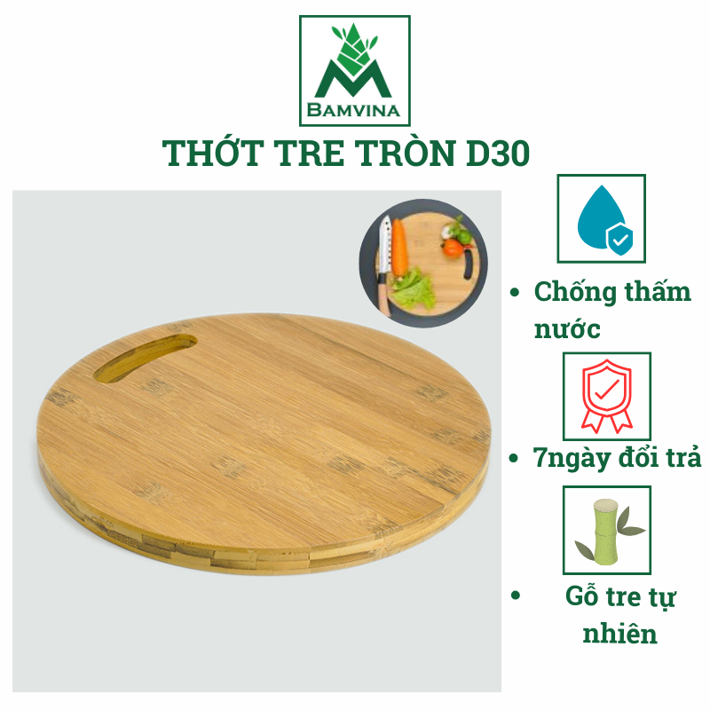 Thớt tre tròn Bamvina D30 cm