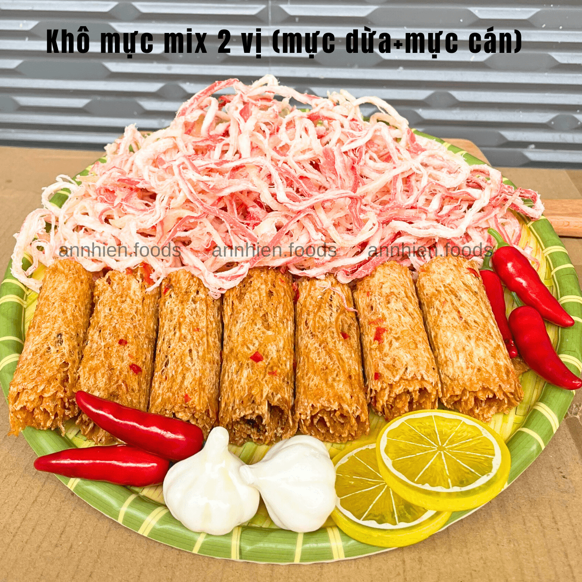 Khô mực mix 2 vị (mực cán + mực dừa) có video