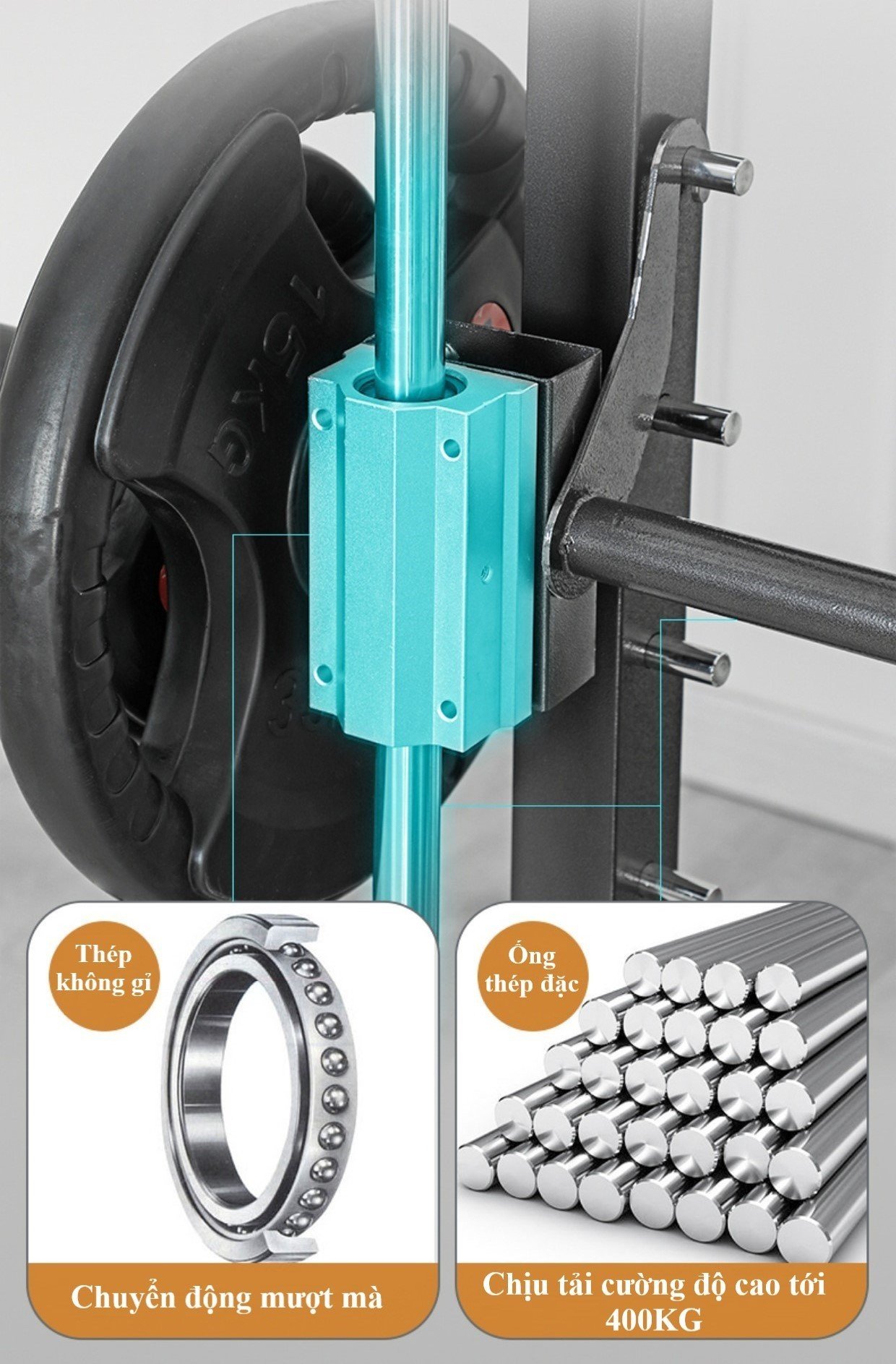 Giàn tạ đa năng FED-G04 + kèm ghế ( chưa bao gồm bánh tạ)