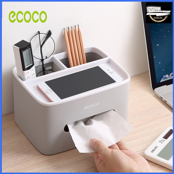Hộp đựng giấy ăn đựng điều khiển đa chức năng để bàn Ecoco - E1602 (03 màu lựa chọn)