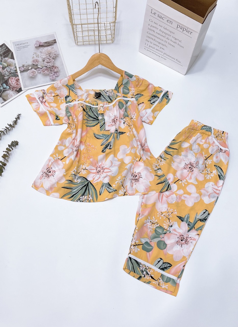 Bộ Lững Cổ Vuông chất tole lanh VNXK