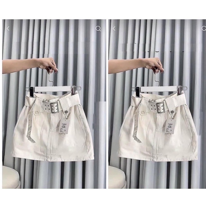 Chân váy kaki phối khoen kèm nịt có quần bảo hộ pk0