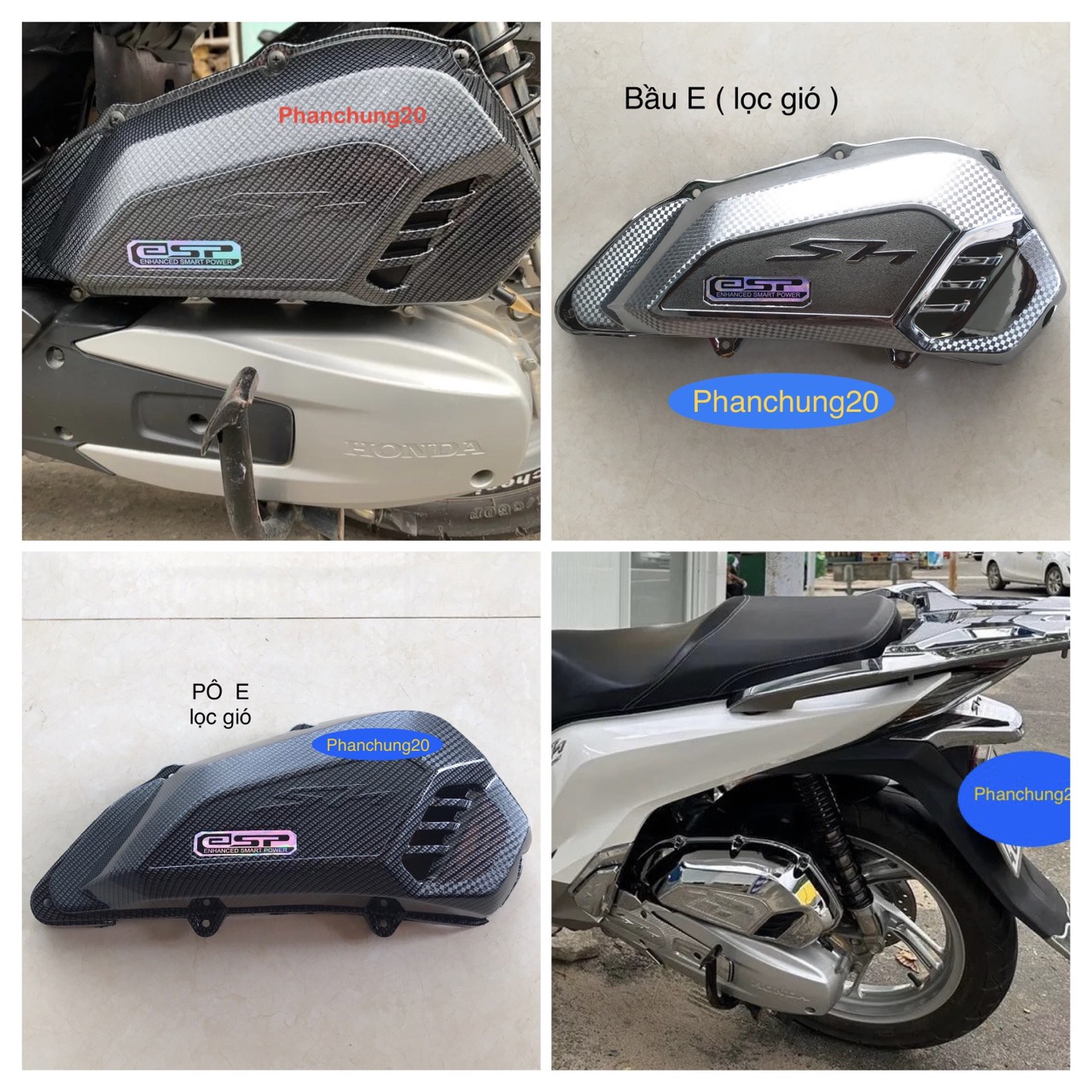 SH 2017 2018 2019 ỐP BẦU E ( LỌC GIÓ ) DÙNG CHO ĐỜI XE SH CACBON / CROM