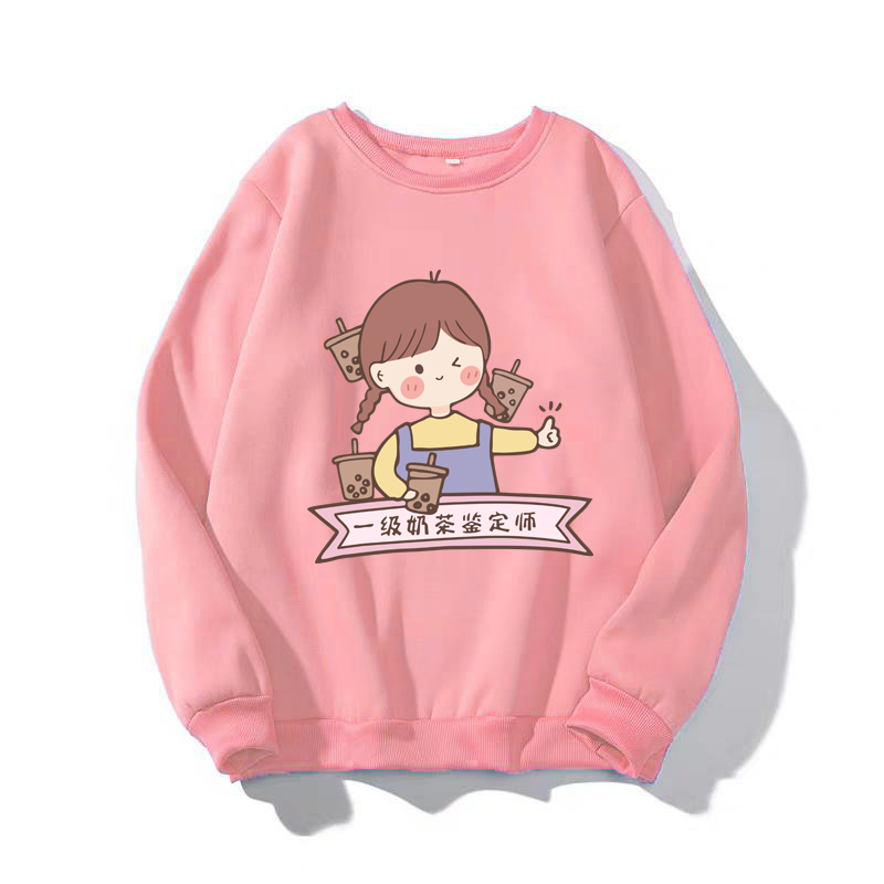 [Hoàn Tiền 15%] ÁO SWEATER NỮ IN CÔ GÁI TÓC NÂU DỄ THƯƠNG