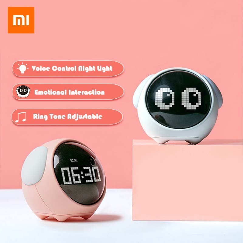 Đồng hồ báo thức đa năng kỹ thuật số kết hợp nhiệt kế đèn ngủ led dễ thương điều khiển bằng giọng nói Xiaomi Youpin - INTL bán chạy