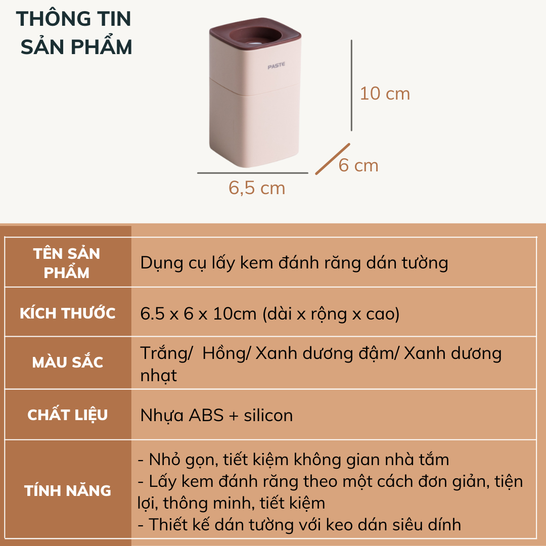 Dụng cụ lấy kem đánh răng tự động dán tường DECOSA