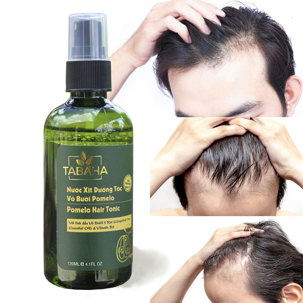 Tinh dầu bưởi cho NAM bị rụng tóc Pomelo Tabaha 120ml cho NAM có nguy cơ hói đầu