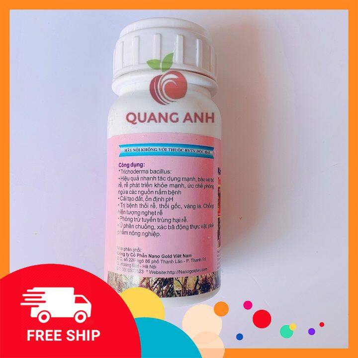 [FreeShip] Chế Phẩm Nano Gold Nấm đối kháng trichoderma Bacillus 2.10^9 lọ 250ml