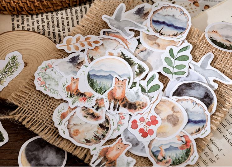 Bộ 46 Sticker Con Vật Hàn Quốc dán trang trí E48