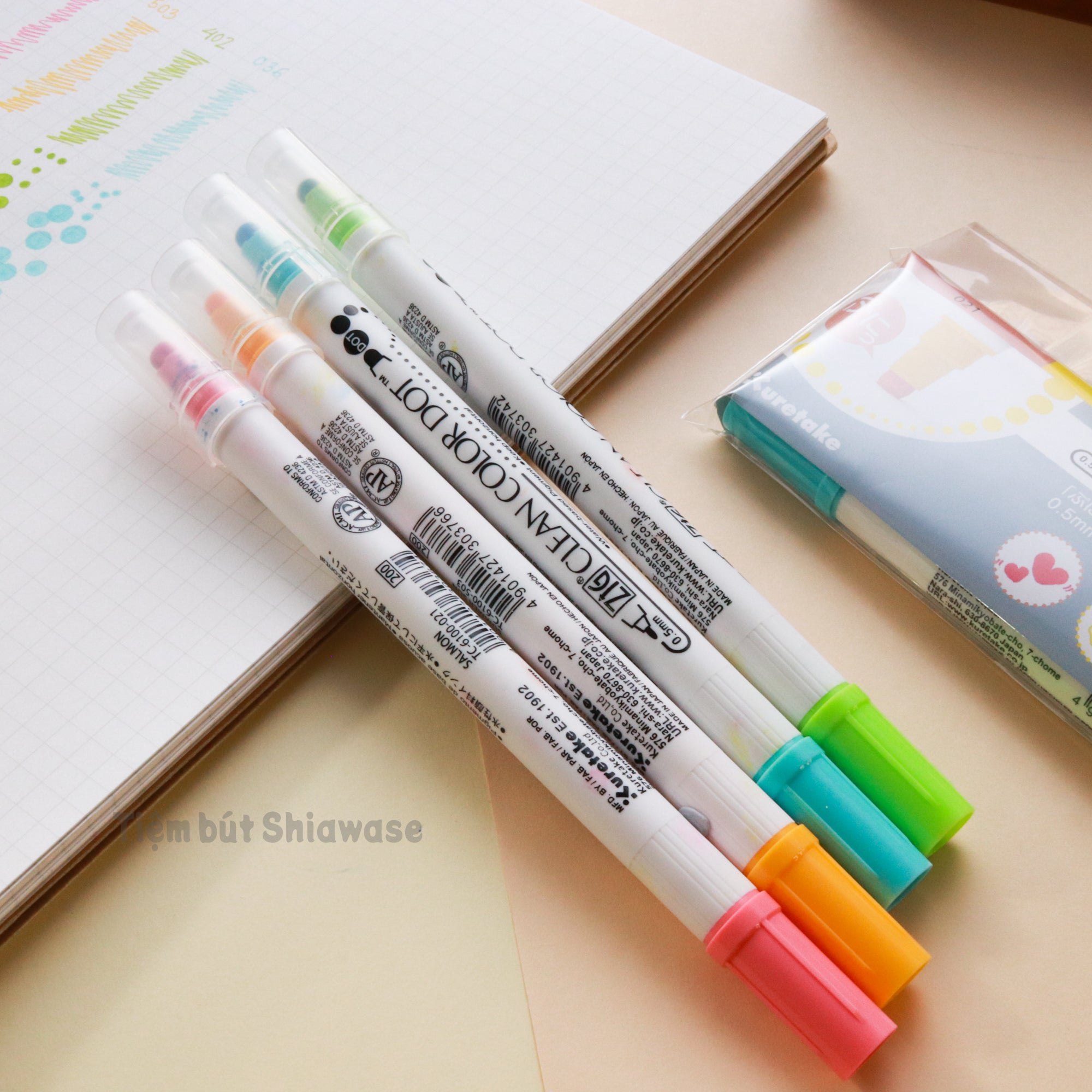 Bút Màu Nước Kuretake Zig Clean Color Dot - 2 Đầu