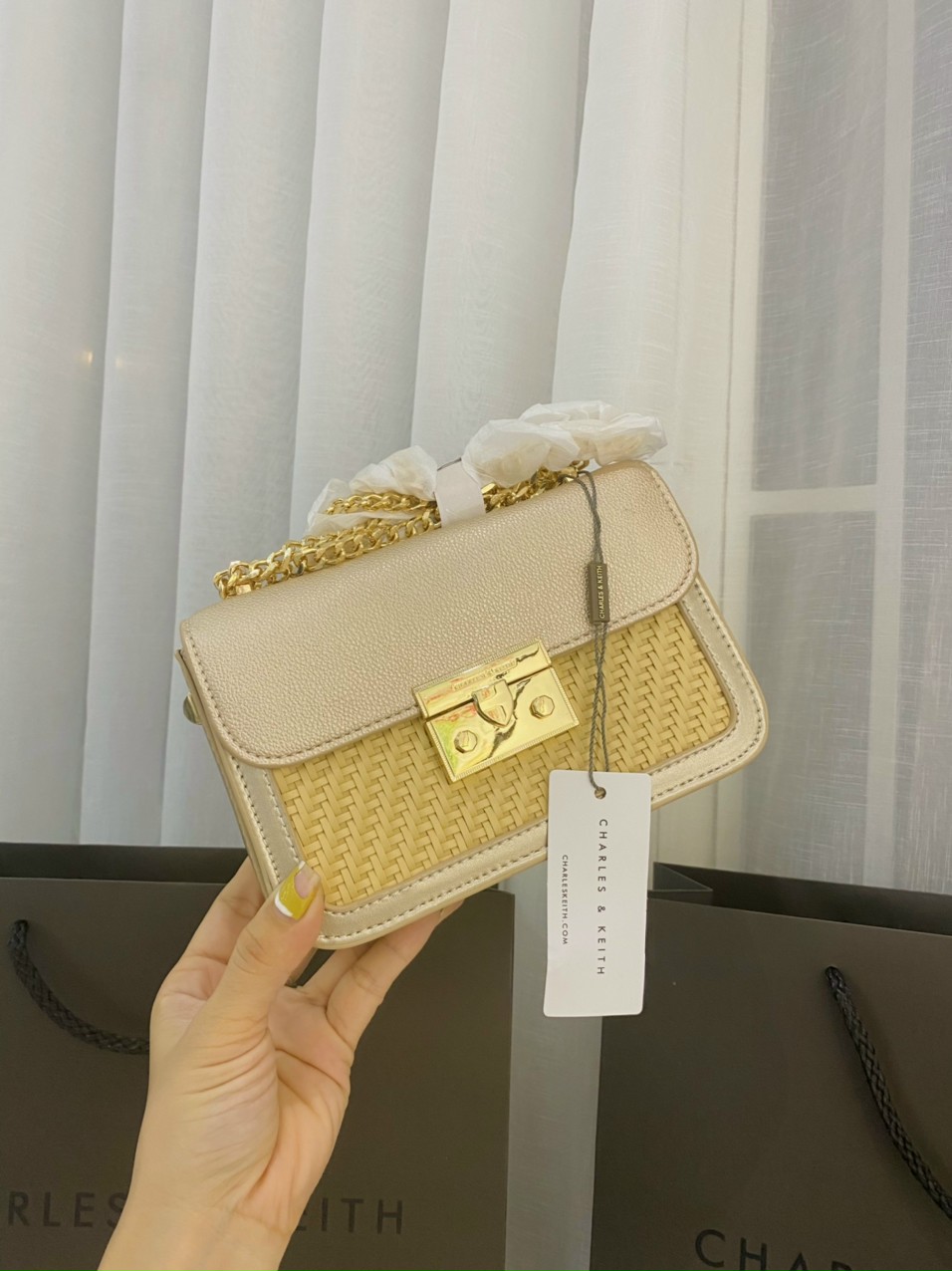 Túi Xách Nữ CNK Đeo Chéo Da Rắn Size 18 Mini