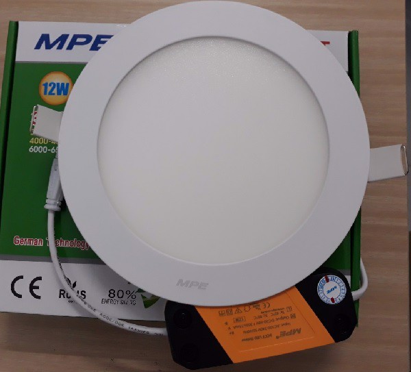 [HCM]ĐÈN LED PANEL ÂM TRẦN TRÒN 12W MPE (RPL-12)