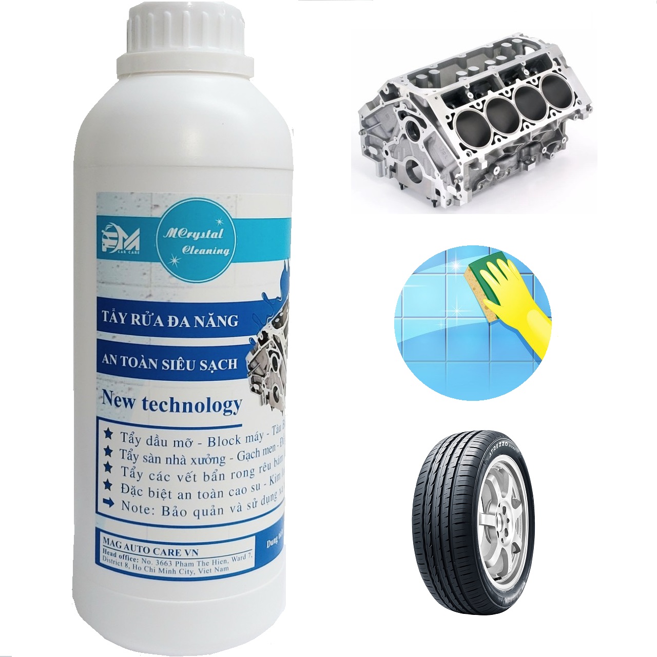 [HCM]Nước Vệ Sinh Loock Máy -Tẩy Đa Năng MA CRYSTAL CLEANING KL 1 LÍT